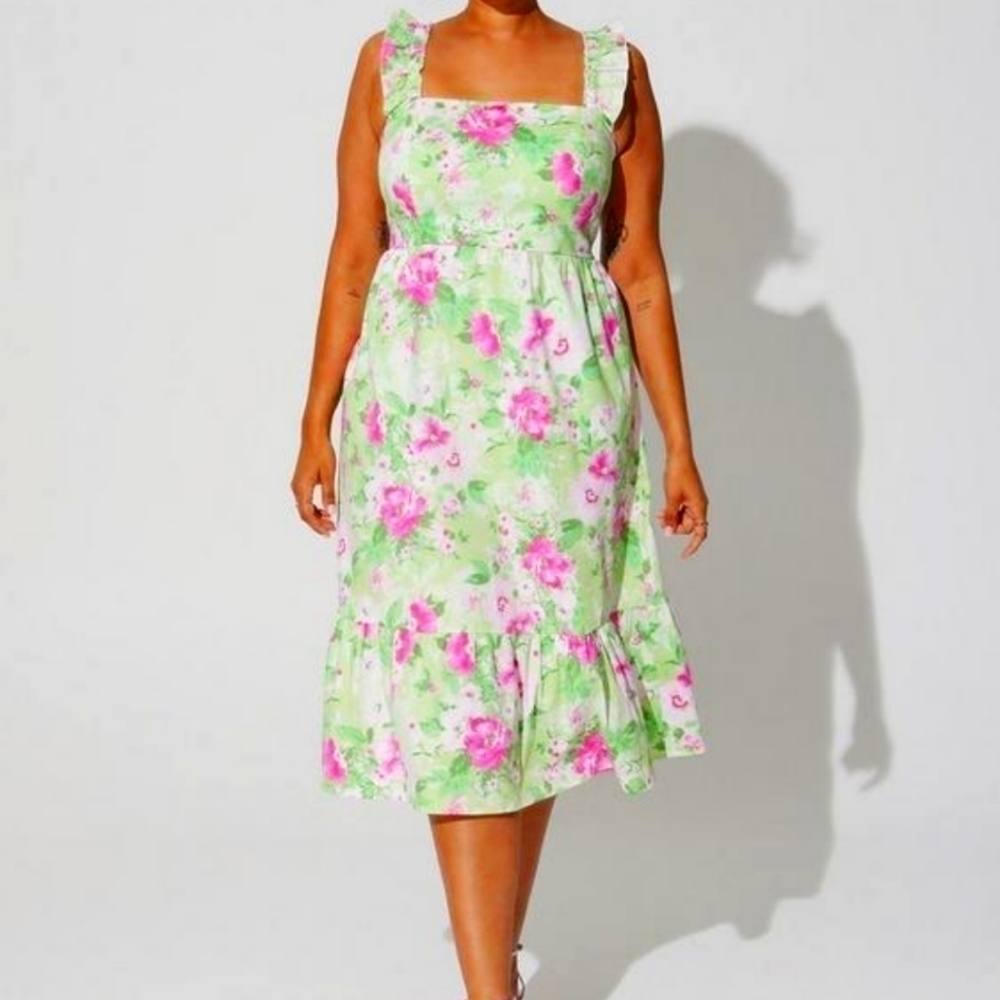 Torrid Mini Poplin Tiered Ruffle Strap Dress 00
